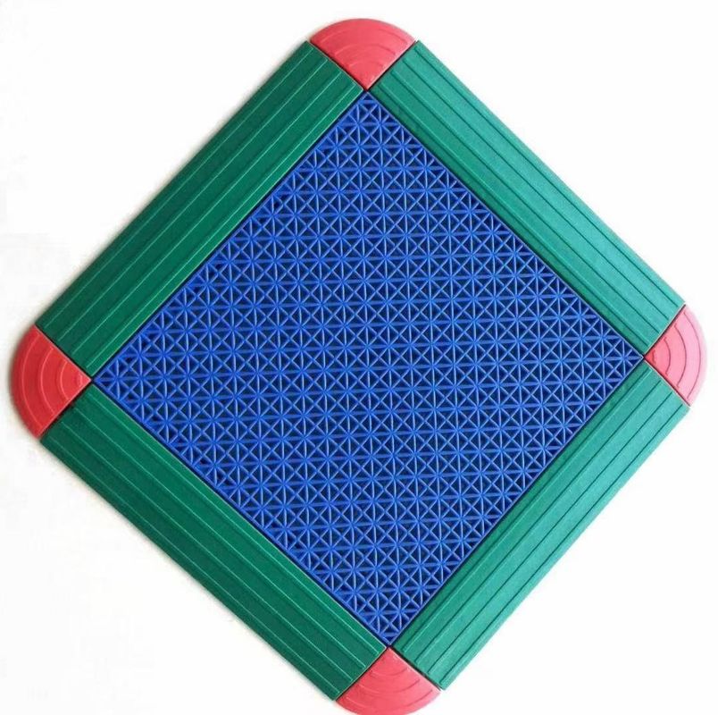 파란색 PP 교차 스포츠 바닥 3.5mm 4.5mm 6mm 야외 스포츠 교차 타일
