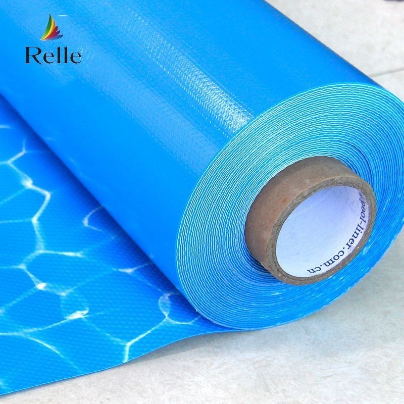 오션 블루 PVC 수영장 라인어 반 UV 1.5mm 1.2mm 강화 된 PVC 라인어 수영장