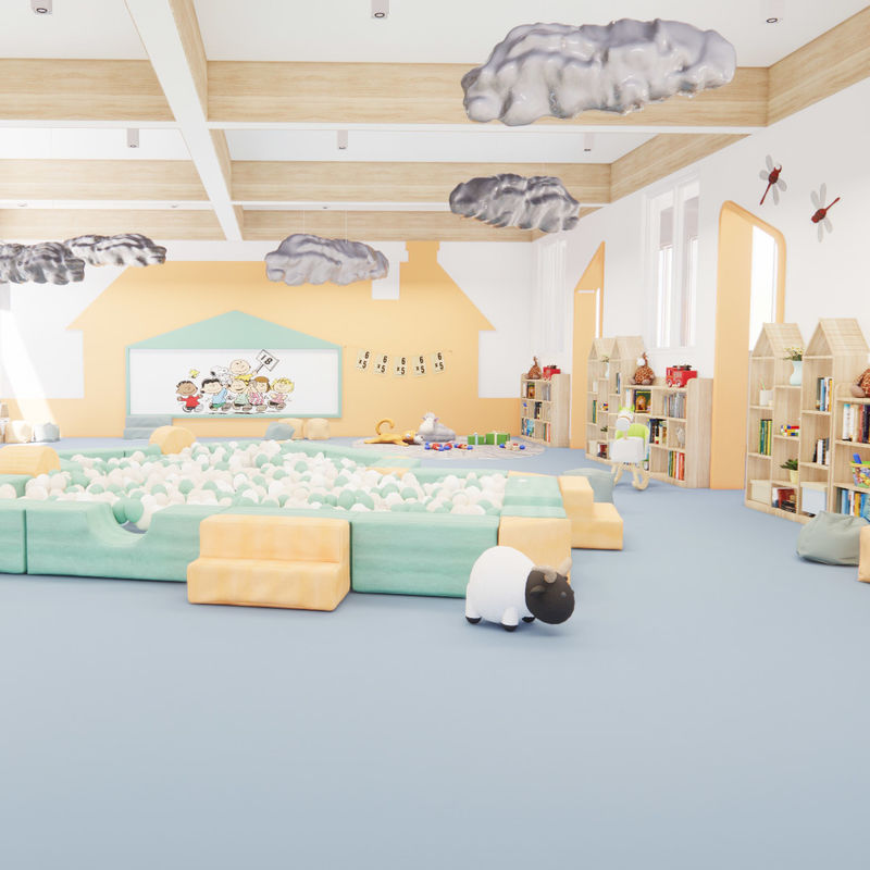 다양한 패턴의 PVC 바닥재, 쉬운 유지 관리, 높은 오염 방지, 미니멀 디자인의 상업 공간용