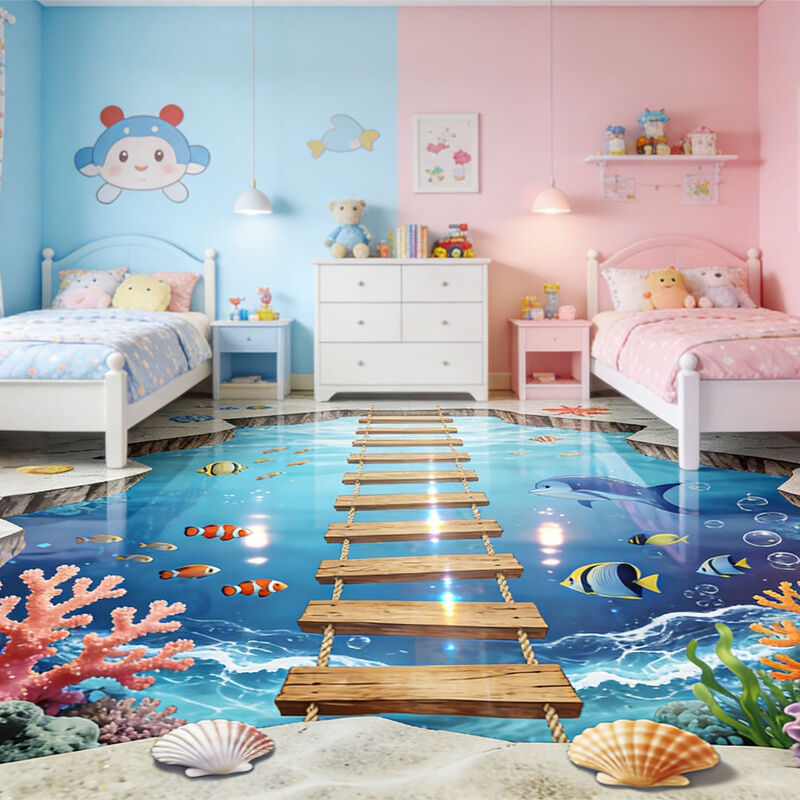 테마 룸의 프리미엄 사용자 지정 이미지 3D 장식 바닥